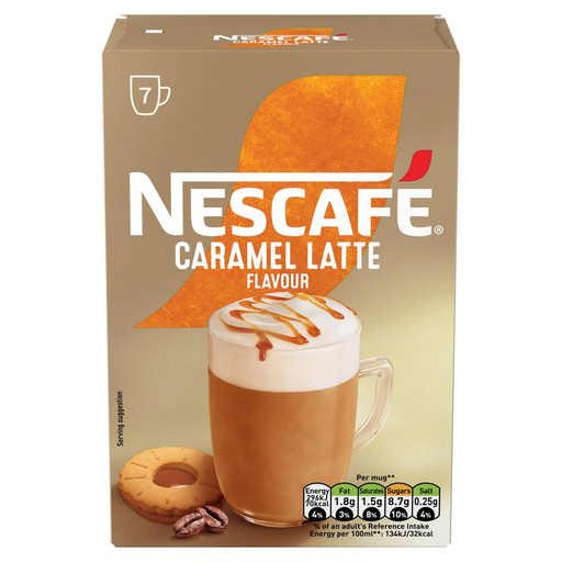 Nescafé Caramel Latte 7 sachets instant coffee box