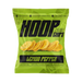 Close-up of a HOOP CHIPS Lemon Pepper 35g pack with spilled golden plantain chips, bold lemon pepper label and packaging; sold as an 8-count bundle