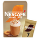 Prepared Nescafé Caramel Latte in a glass mug with frothy top