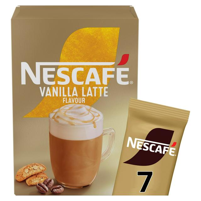 Nescafe Vanilla Latte Instant Coffee box with 7 sachets