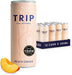 Pack of 12 Trip MindFul Blends Peach Ginger drinks, 250ml bottles showing peach-colored beverage and white labels reading 'Trip MindFul Blends Peach Ginger', neatly arranged in a cardboard tray — 12 x 250ml case.