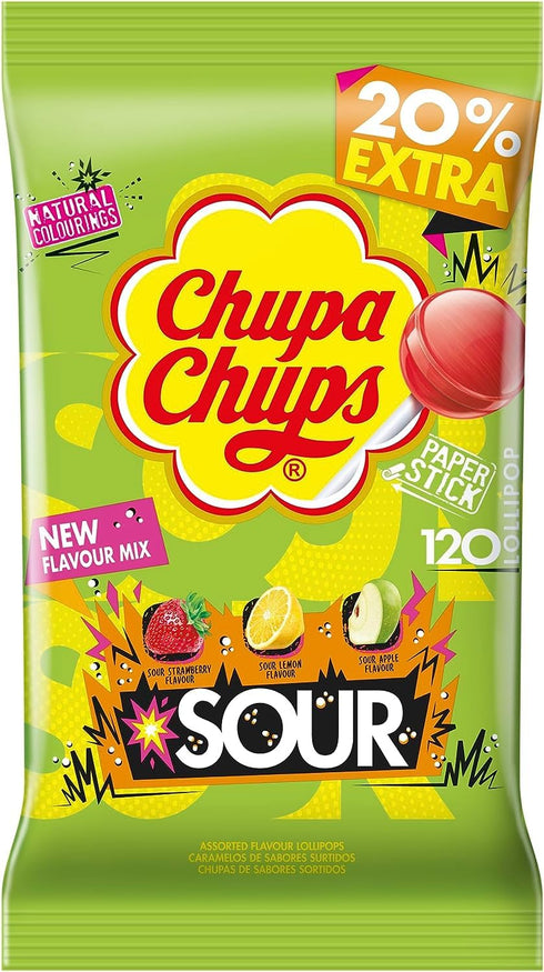 Chupa Chups Sour Bag x 1 - 120 lollipops