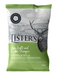 Pack of 12 Listers Crisps Sea Salt and Vinegar 40g bags in a retail carton, front-facing branded packaging showing the Listers logo and Sea Salt and Vinegar flavor label