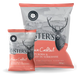 Product image of a 12-pack of 40g Listers Crisps — Prawn Cocktail flavor, showing twelve single-serve branded bags with visible brand name and flavor label.