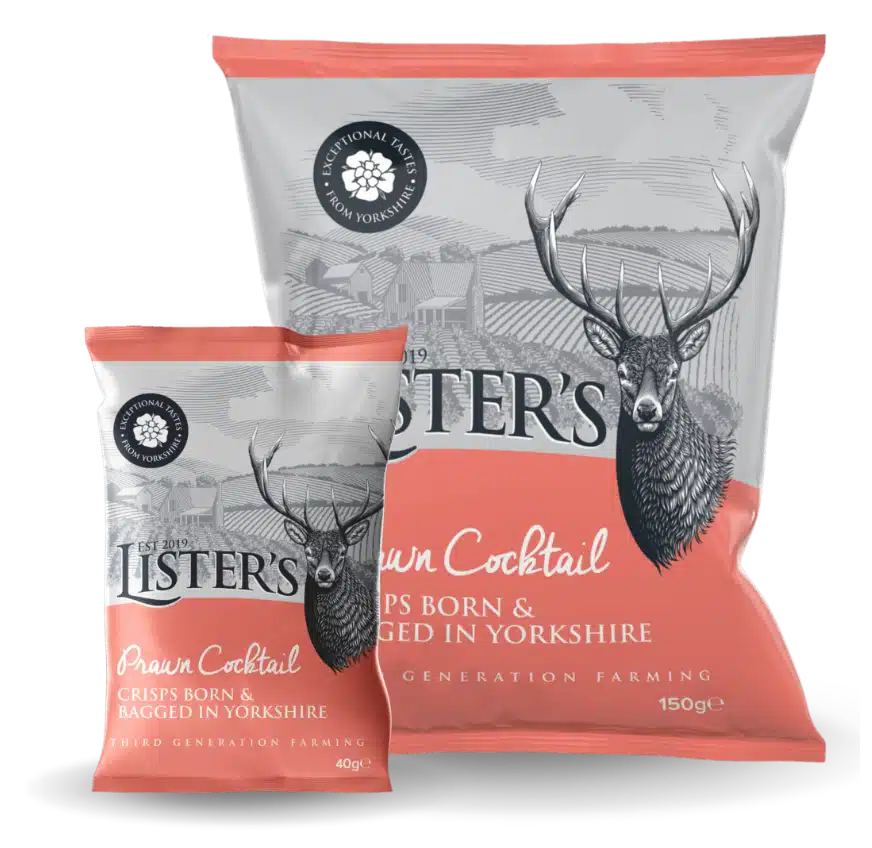 Listers Crisps - Prawn Cocktail 40g x 12