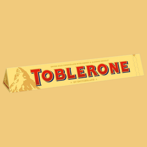 Close-up of Toblerone's signature triangular pieces