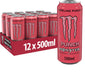 Monster Pipeline Punch 500ml x 12 — twelve 500 ml energy drink cans in a multipack, tropical orange-red cans featuring the green Monster claw logo and 'Pipeline Punch' label, boxed together