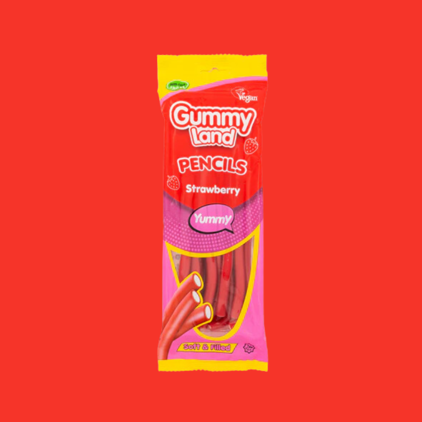 Colorful Strawberry Gummy Pencils by Gummy Land