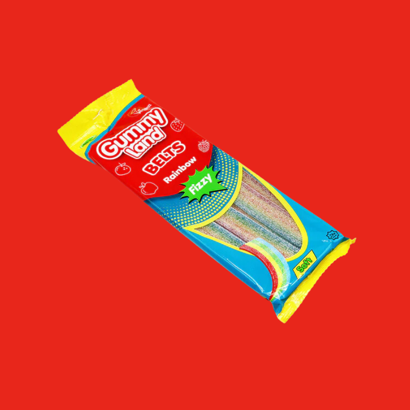 Colorful Gummy Land Sour Belts in Rainbow Colors