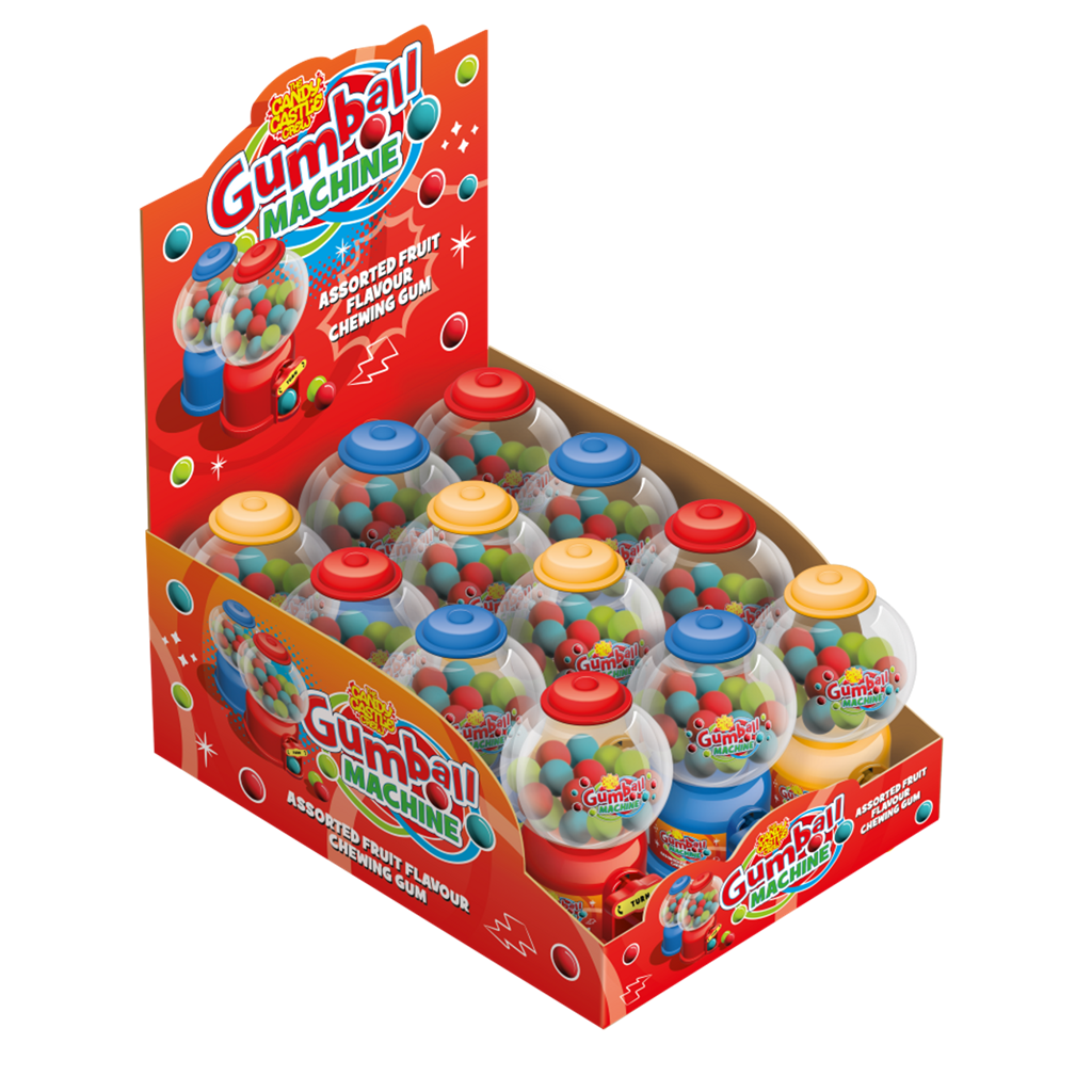 CCC Gumball Machine 35g x 12 – Mini Gumball Dispenser with Fruity