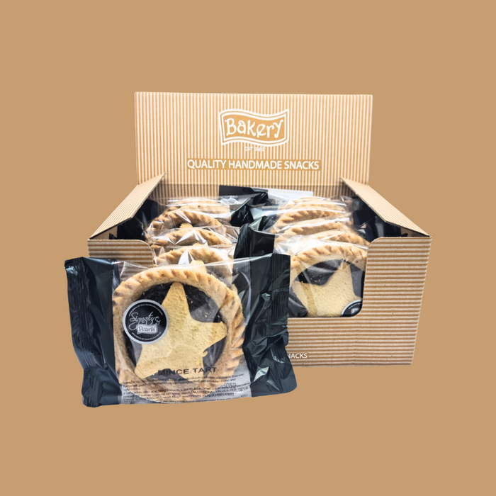 Individually wrapped luxury mince pies in shortcrust pastry
