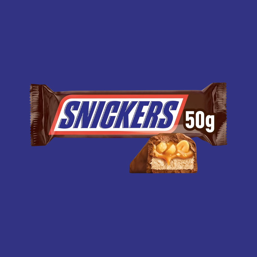 Box of 24 Snickers Bars 50g displayed for multipack purchase