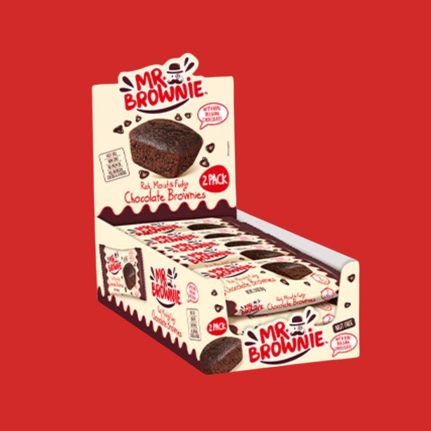 Individually wrapped Mr Brownie Chocolate Brownie 2-pack