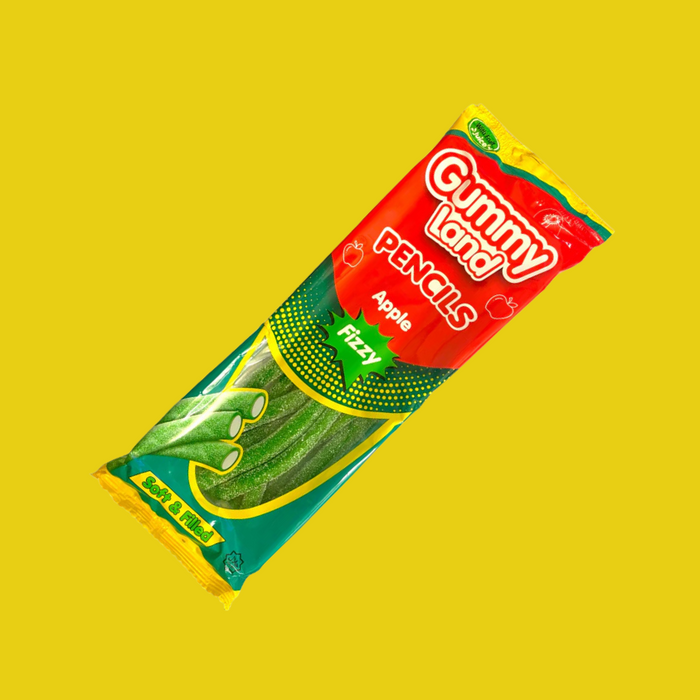 Colorful Pencil-Shaped Gummy Sweets with Fizzy Apple Flavor - 150g Pack