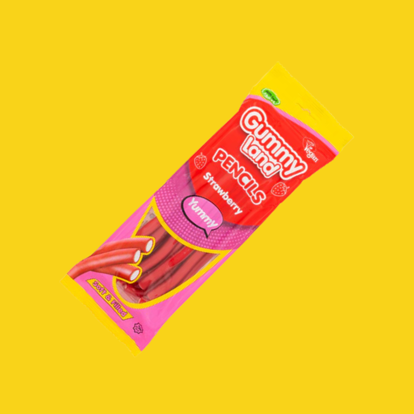 Chewy Strawberry Pencils Sweets by Gummy Land