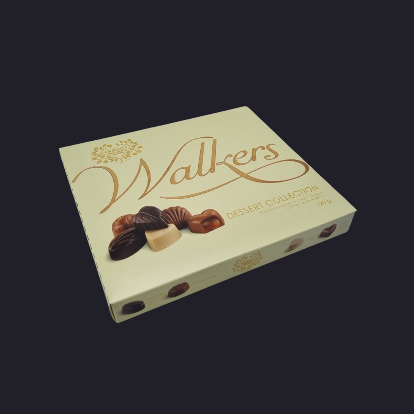 Luxury chocolate pieces from the Walkers Dessert Selection Gift Box.