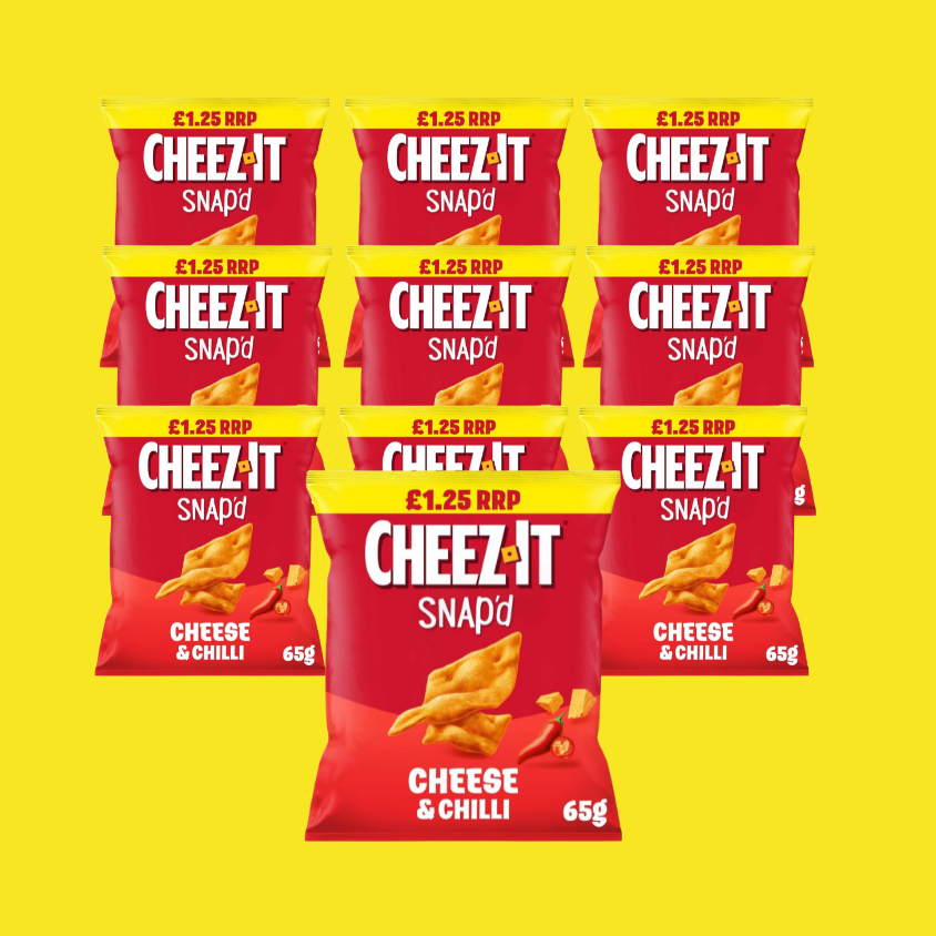 A bowl of Cheez-It Cheese & Chilli Crackers ready to serve.