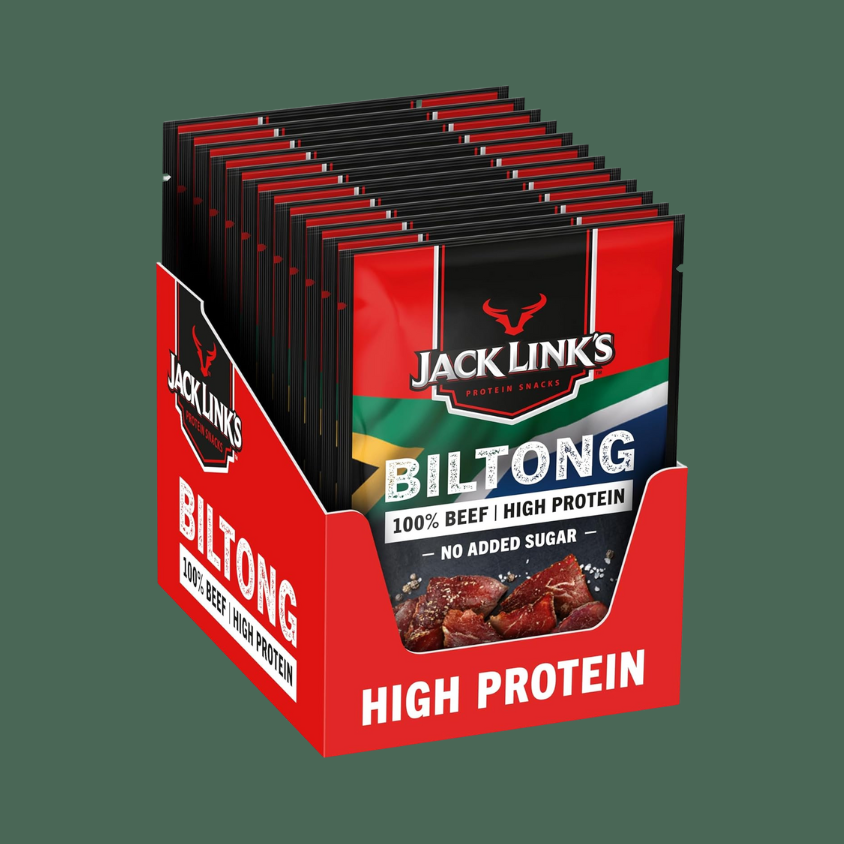 Convenient 20g packs of Jack Link's Beef Biltong for on-the-go snacking