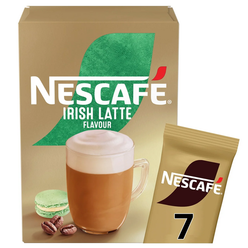 Nescafé Irish Latte Instant Coffee box with 7 sachets