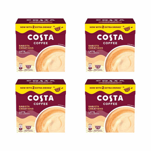 Costa Coffee Latte Pods 4 Packs (10 Capsules Each)