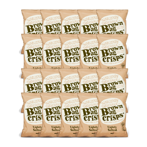 Pack of Brown Bag Crisps Lightly Salted British Potato Crisps 20x40g