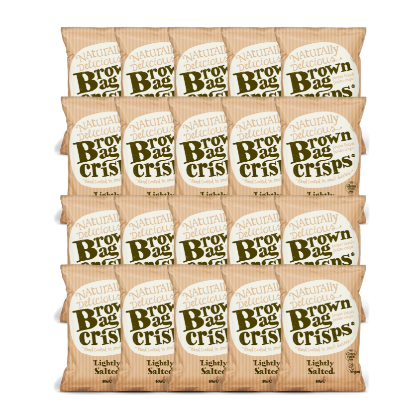 Pack of Brown Bag Crisps Lightly Salted British Potato Crisps 20x40g