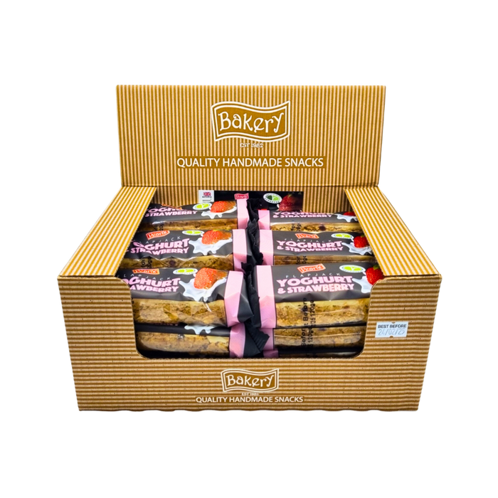 Pearl's Yoghurt & Strawberry Flapjacks - Healthy snack bars with creamy yoghurt coating