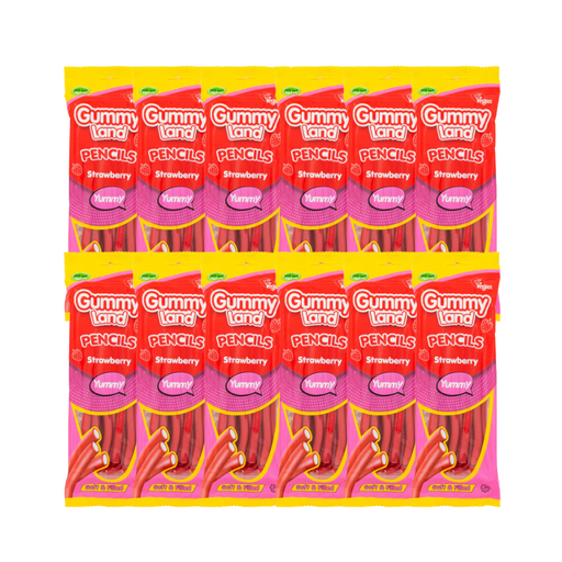 Gummy Land Pencils Strawberry Sweets - 150g Pack of Fruity Chews
