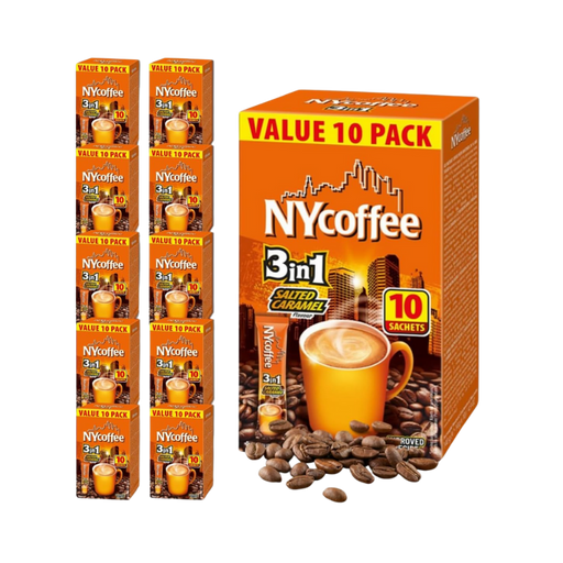 NY COFFEE 3 IN 1 Salted Caramel sachets box front view