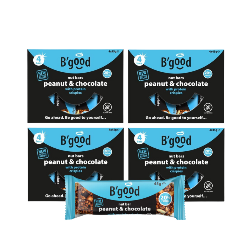 B'Good Peanuts and Chocolate Protein Crisp Bars multipack of 16 bars