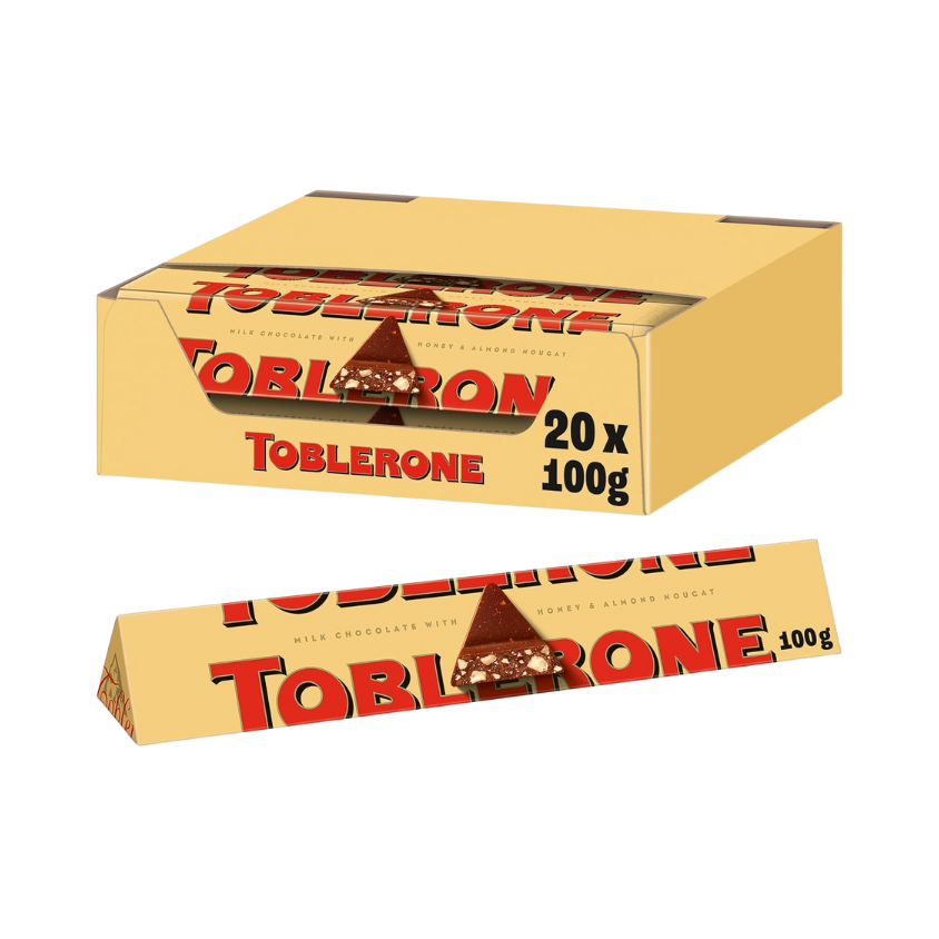 Toblerone Milk Chocolate Bar 100g - Pack of 20