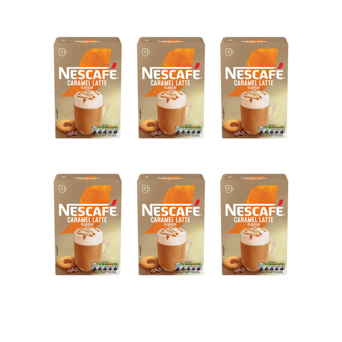 Nescafe Caramel Latte Instant Coffee 7 Sachets 119g (Pack of 6)