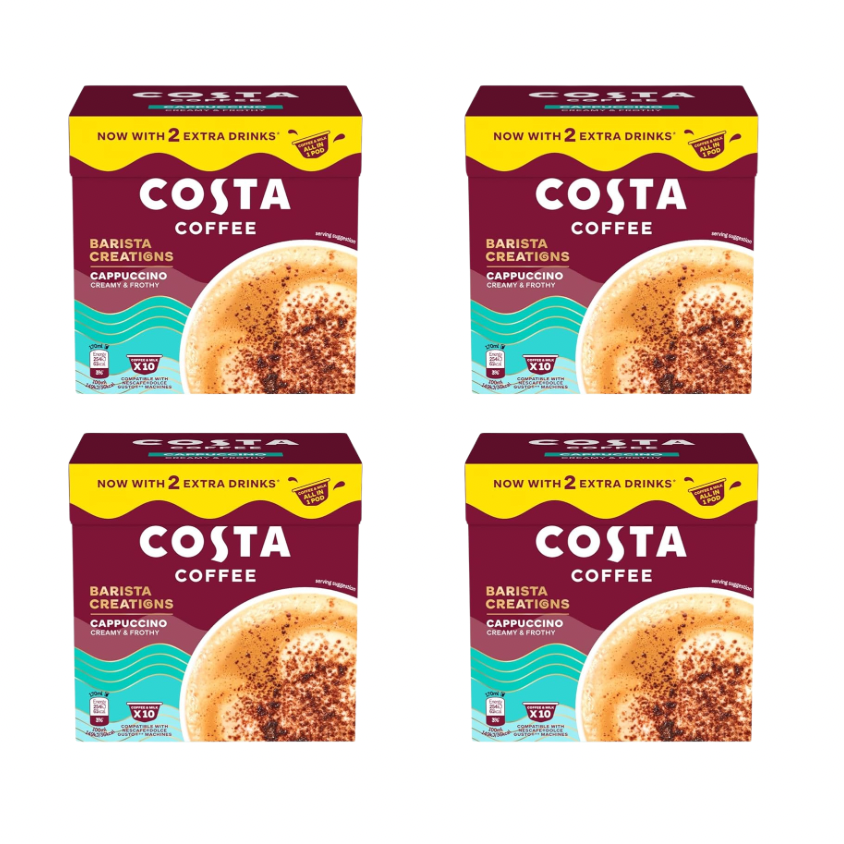 Costa Coffee Cappuccino Pods 4 Packs (10 Capsules)