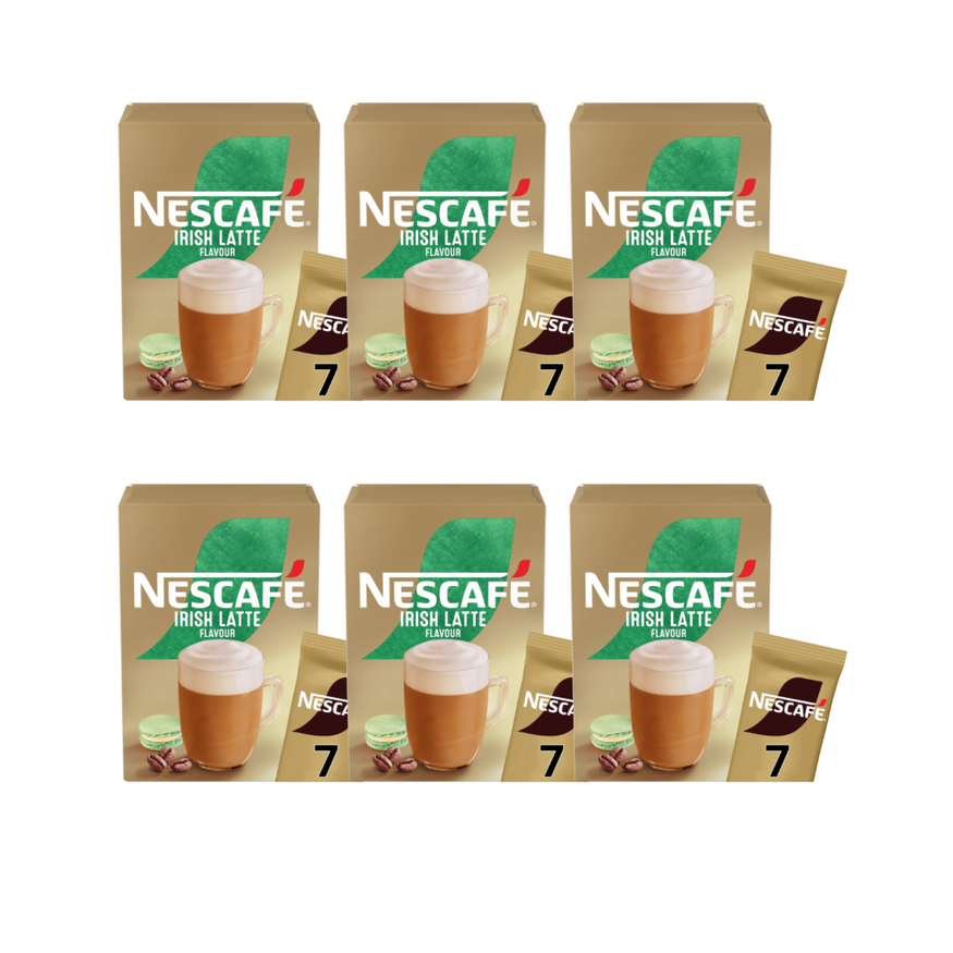 Nescafe Irish Latte Instant Coffee 7 Sachets 138.6g (Pack of 6)