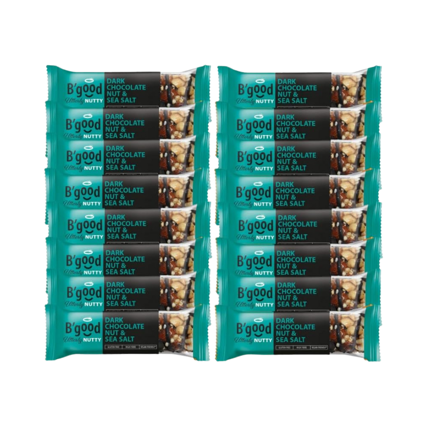 B'good Utterly Nutty Dark Chocolate Nuts & Sea Salt 16 x 40g