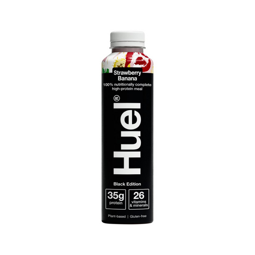 Plant-based meal replacement drink with strawberry banana flavour