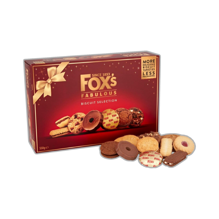 Fox's Fabulous 550g chocolate biscuit pack on a white background