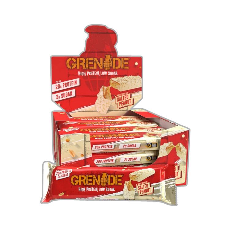 Grenade High Protein White Chocolate Salted Peanuts Protein Bar (Pack of 12)