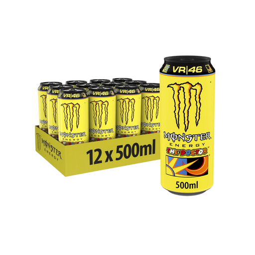 Front view of a single 500 ml Monster Energy The Doctor can with signature “46” logo

