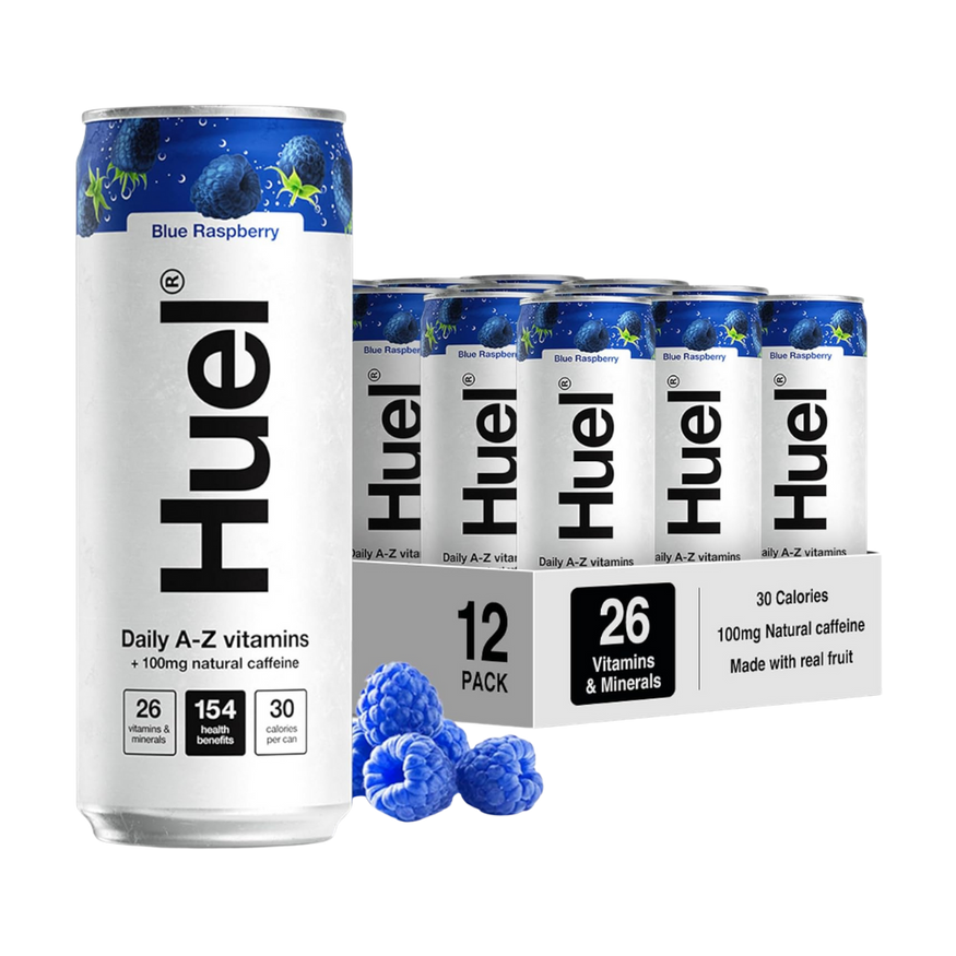 Huel Blue Raspberry Daily A-Z Vitamins Energy Drink 330ml (Pack of 12)