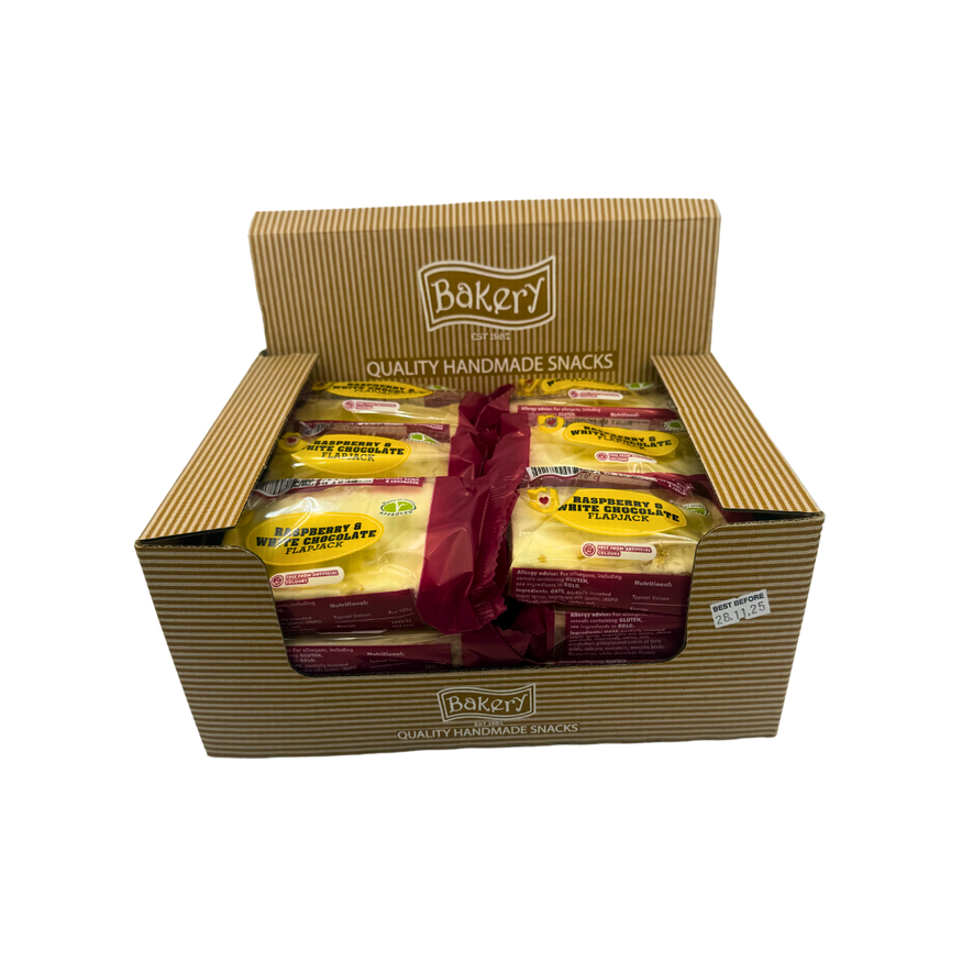 RJ Raspberry & White Chocolate Flapjacks 125g (Pack of 24)