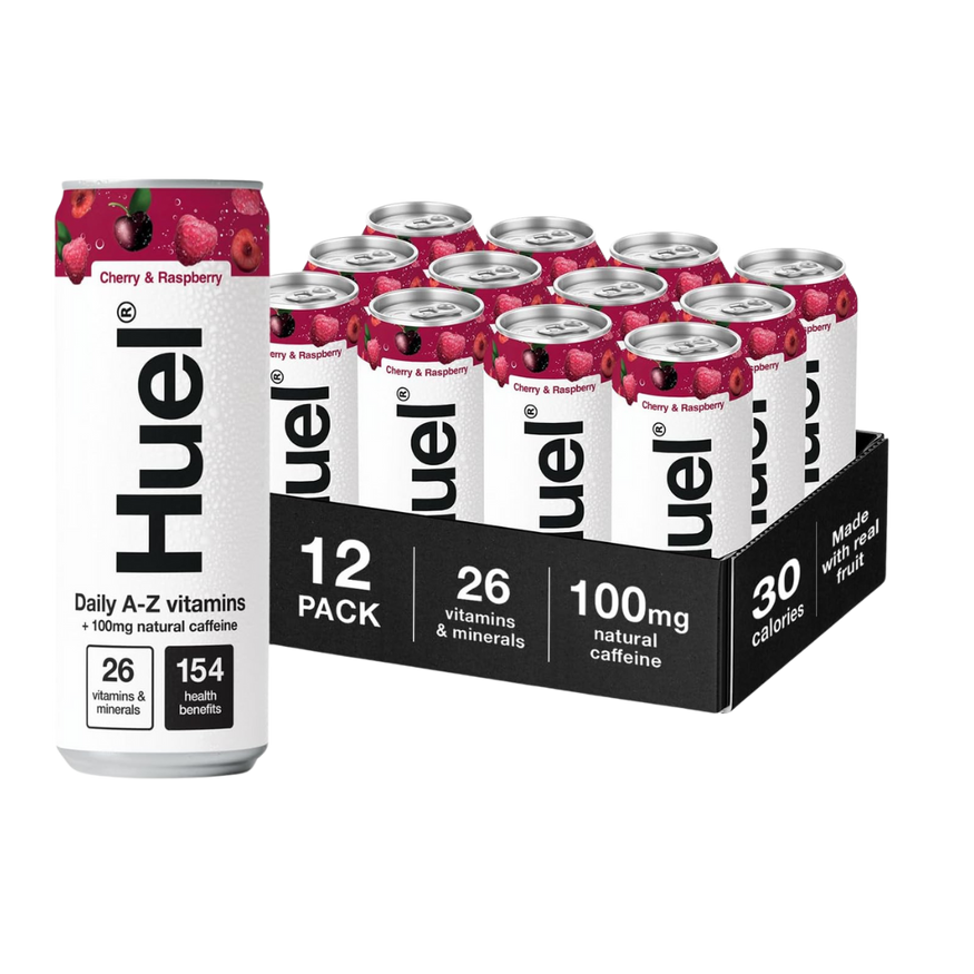 Huel Cherry & Raspberry Daily A-Z Vitamins Energy Drink 330ml (Pack of 12)