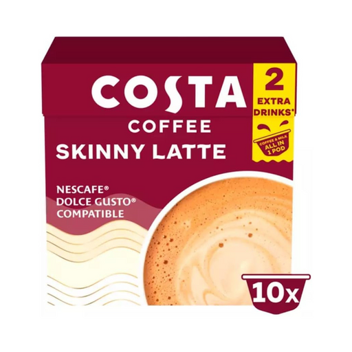 Skinny latte coffee pods with medium roast flavour