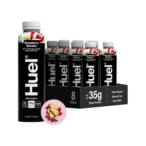 Huel Strawberry Banana Black Edition 500ml bottle pack of 8