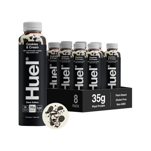 Huel Cookies & Cream Black Edition meal drink 500ml pack of 8
