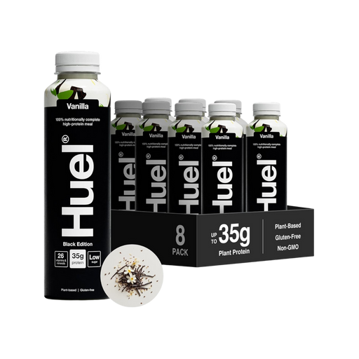 Huel Vanilla Black Edition 500ml complete meal drink pack of 8