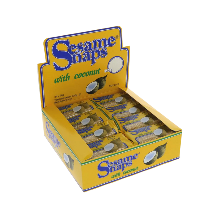 Box of Sesame Snaps with Coconut 24 gluten free bars