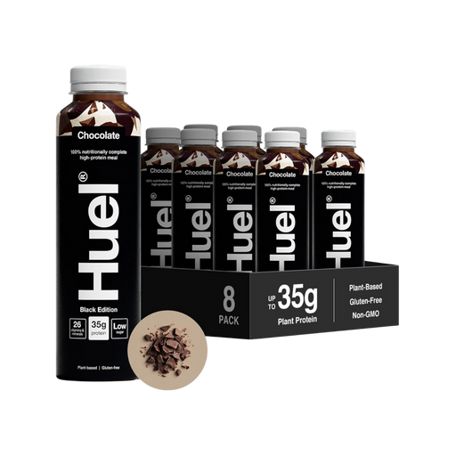 Huel Chocolate Black Edition complete meal drink pack of 8 bottles