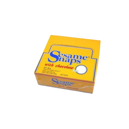 Box of Sesame Snaps with Chocolate 24 gluten free snack bars