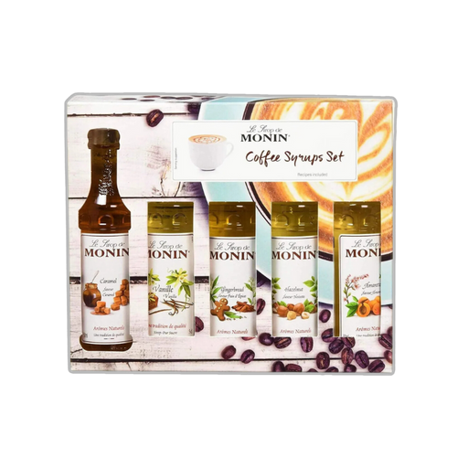 Monin Coffee & Cocktail Syrup Gift Set with 5 bottles for Christmas
